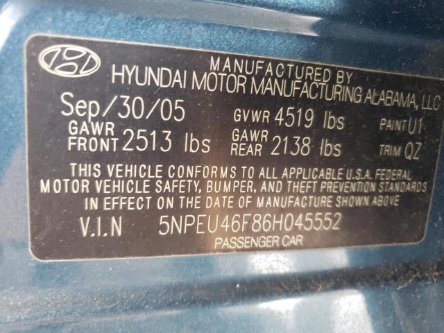 Photo 11 VIN: 5NPEU46F86H045552 - HYUNDAI SONATA GLS 