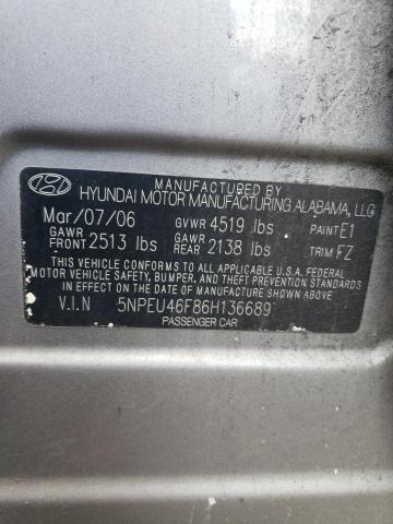 Photo 11 VIN: 5NPEU46F86H136689 - HYUNDAI SONATA GLS 