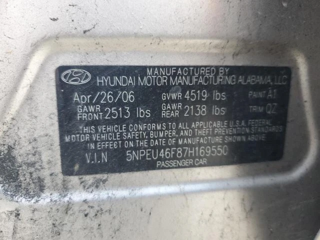 Photo 11 VIN: 5NPEU46F87H169550 - HYUNDAI SONATA SE 