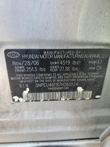 Photo 12 VIN: 5NPEU46F87H260124 - HYUNDAI SONATA SE 