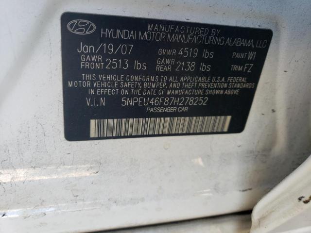 Photo 11 VIN: 5NPEU46F87H278252 - HYUNDAI SONATA SE 