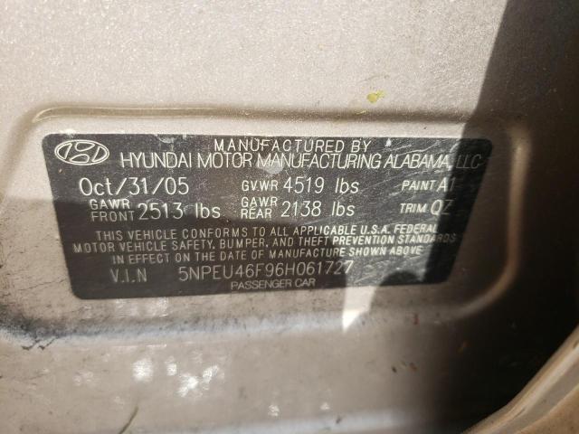 Photo 9 VIN: 5NPEU46F96H061727 - HYUNDAI SONATA GLS 