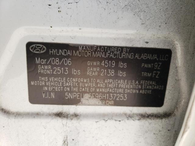 Photo 9 VIN: 5NPEU46F96H137253 - HYUNDAI SONATA GLS 