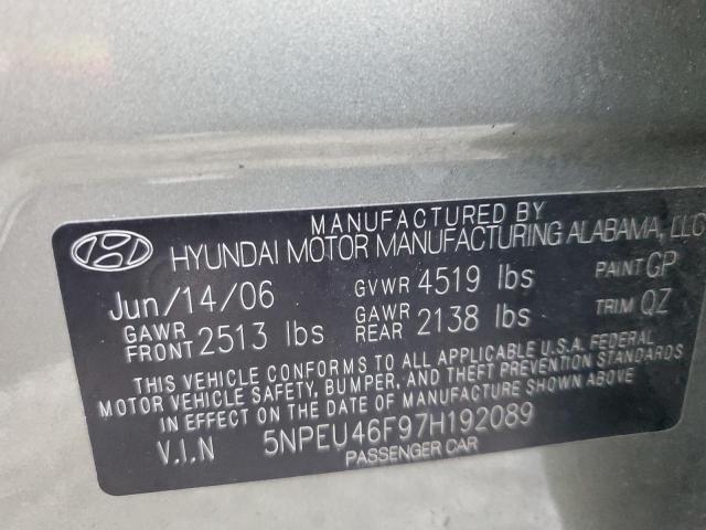 Photo 12 VIN: 5NPEU46F97H192089 - HYUNDAI SONATA 