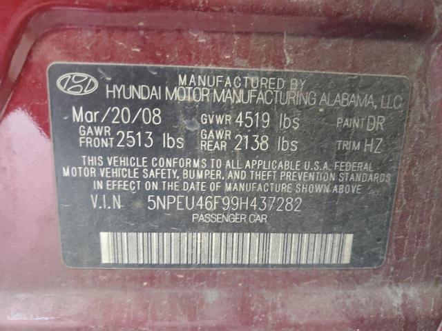 Photo 9 VIN: 5NPEU46F99H437282 - HYUNDAI SONATA SE 