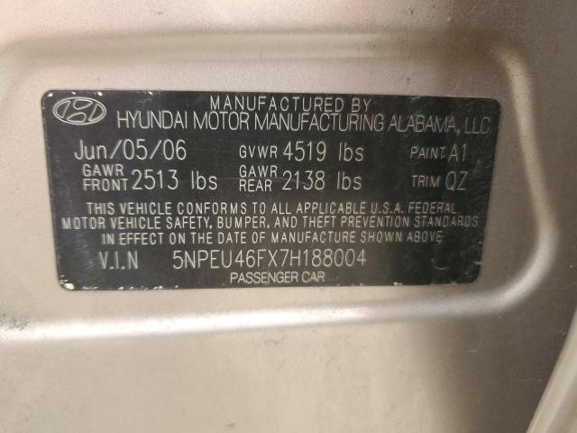 Photo 11 VIN: 5NPEU46FX7H188004 - HYUNDAI SONATA SE 