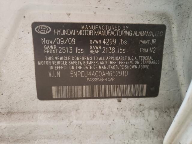 Photo 9 VIN: 5NPEU4AC0AH652910 - HYUNDAI SONATA SE 