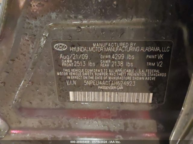 Photo 8 VIN: 5NPEU4AC1AH624923 - HYUNDAI SONATA 