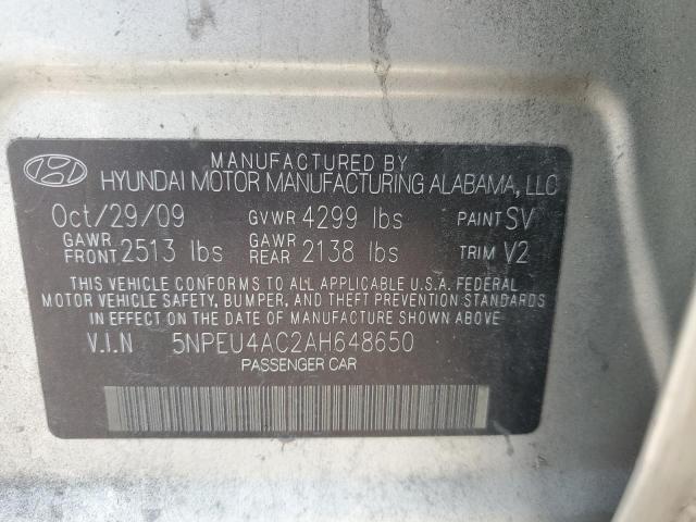 Photo 9 VIN: 5NPEU4AC2AH648650 - HYUNDAI SONATA GL 