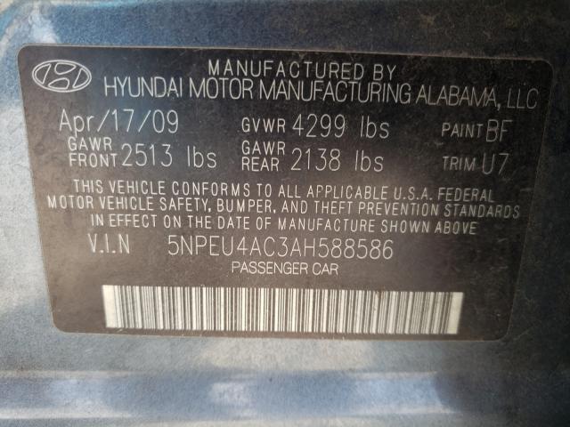 Photo 9 VIN: 5NPEU4AC3AH588586 - HYUNDAI SONATA SE 