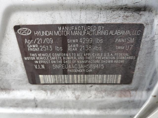 Photo 9 VIN: 5NPEU4AC3AH589415 - HYUNDAI SONATA SE 