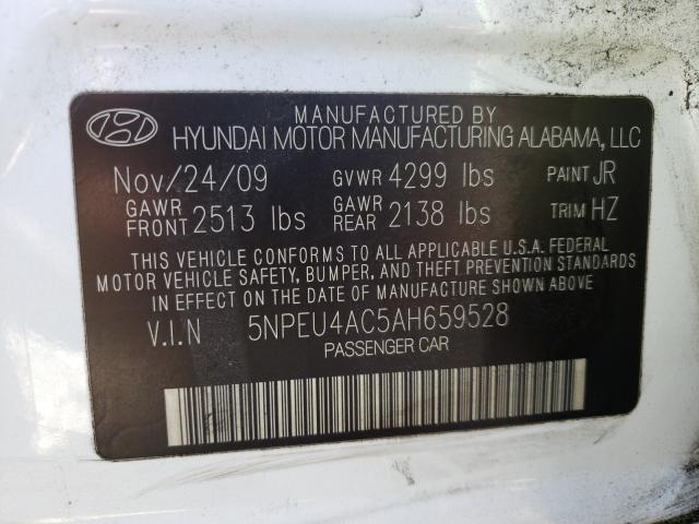 Photo 9 VIN: 5NPEU4AC5AH659528 - HYUNDAI SONATA SE 