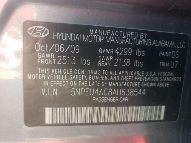 Photo 9 VIN: 5NPEU4AC8AH638544 - HYUNDAI SONATA SE 