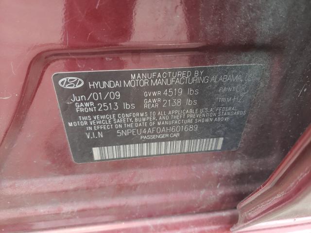 Photo 9 VIN: 5NPEU4AF0AH601689 - HYUNDAI SONATA SE 