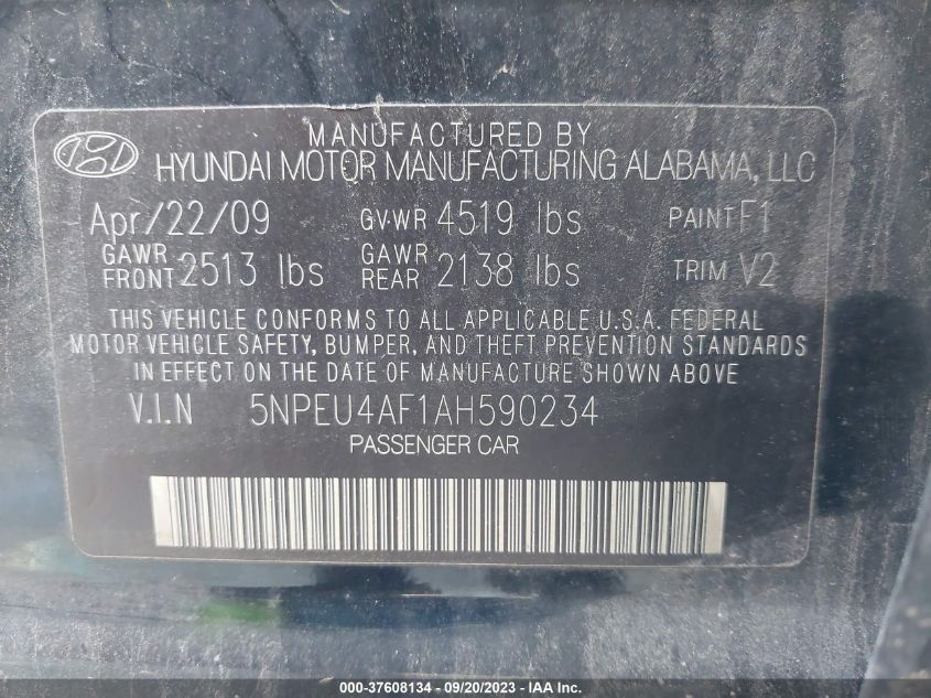 Photo 8 VIN: 5NPEU4AF1AH590234 - HYUNDAI SONATA 