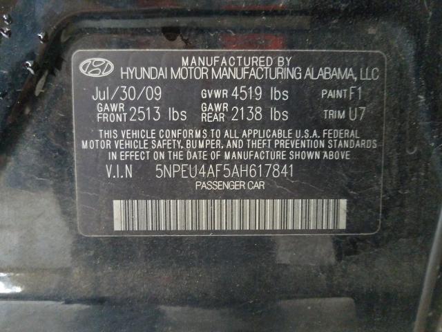 Photo 9 VIN: 5NPEU4AF5AH617841 - HYUNDAI SONATA SE 