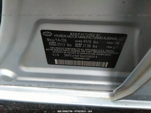 Photo 8 VIN: 5NPEU4AF9AH596914 - HYUNDAI SONATA 