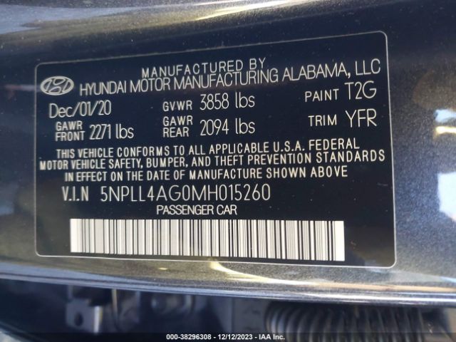 Photo 8 VIN: 5NPLL4AG0MH015260 - HYUNDAI ELANTRA 