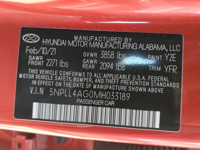 Photo 12 VIN: 5NPLL4AG0MH033189 - HYUNDAI ELANTRA 