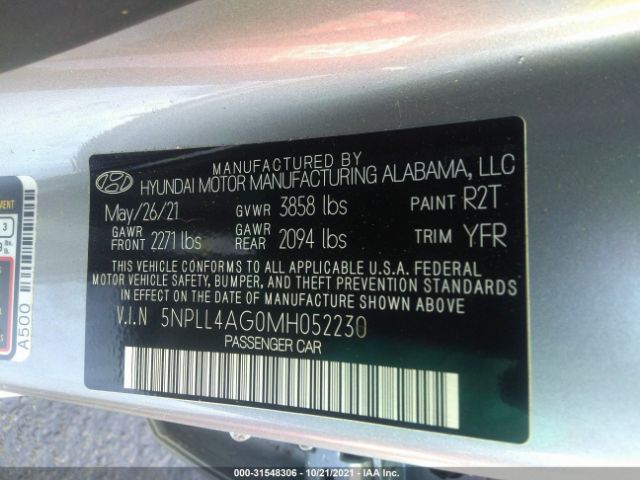 Photo 8 VIN: 5NPLL4AG0MH052230 - HYUNDAI ELANTRA 