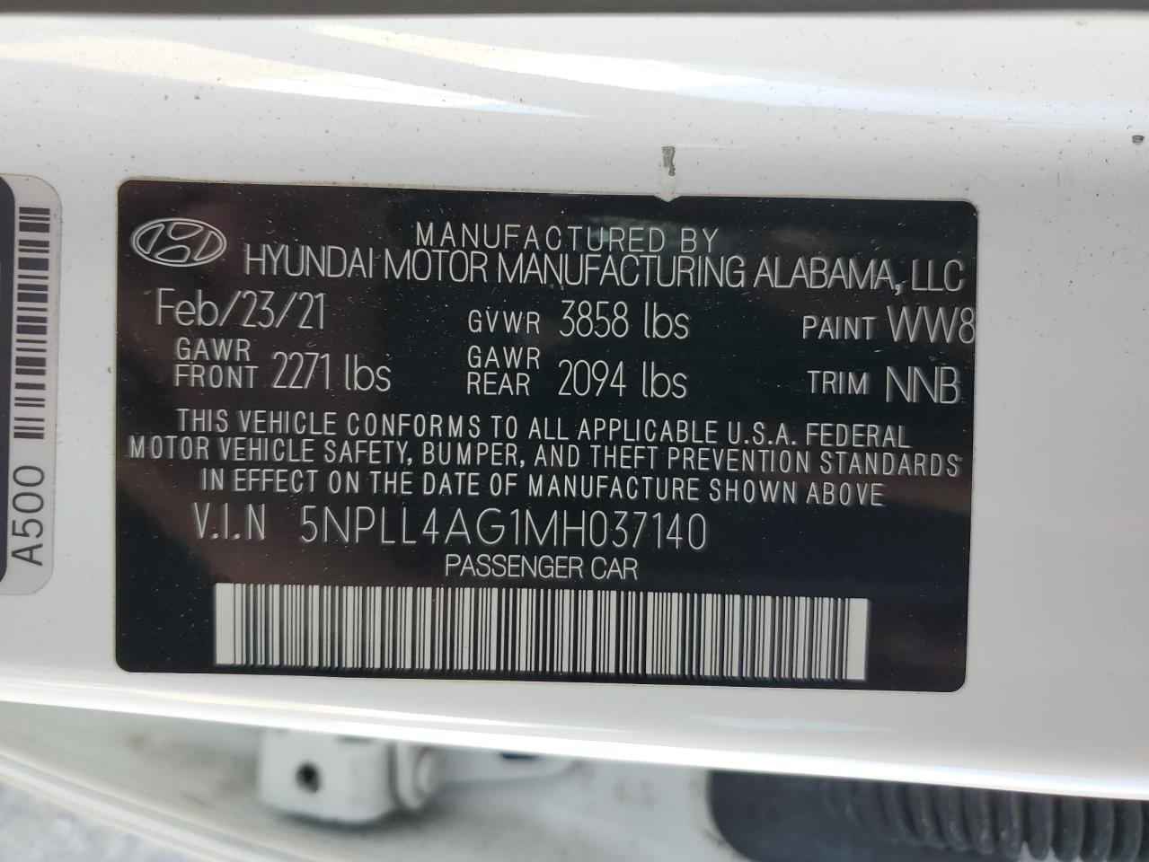 Photo 11 VIN: 5NPLL4AG1MH037140 - HYUNDAI ELANTRA 