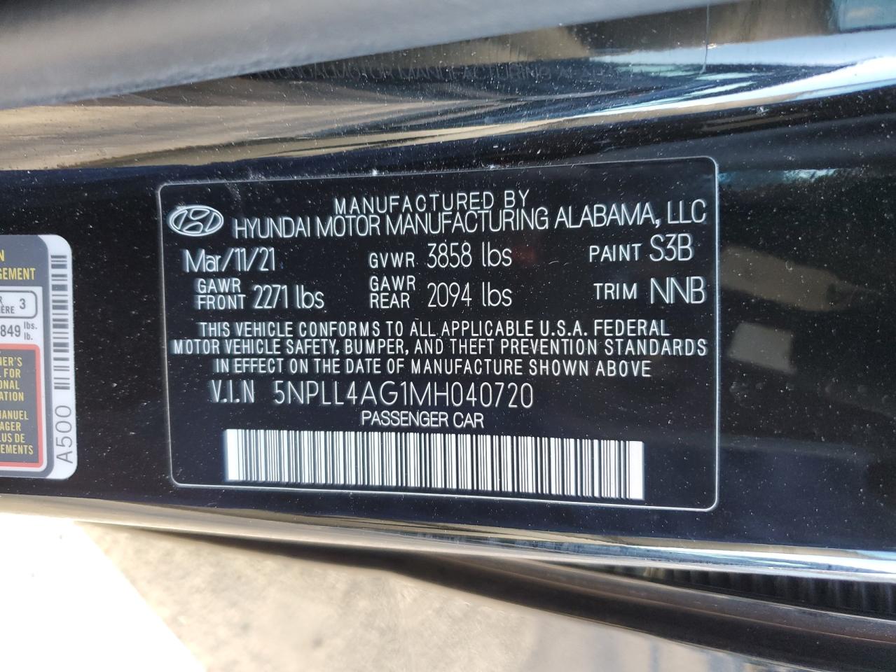 Photo 11 VIN: 5NPLL4AG1MH040720 - HYUNDAI ELANTRA 