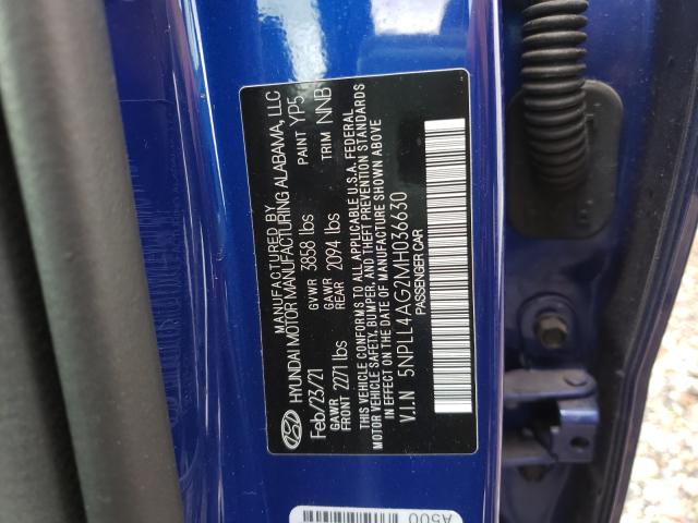 Photo 9 VIN: 5NPLL4AG2MH036630 - HYUNDAI ELANTRA SE 