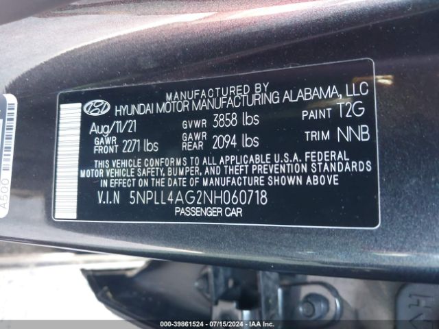 Photo 8 VIN: 5NPLL4AG2NH060718 - HYUNDAI ELANTRA 