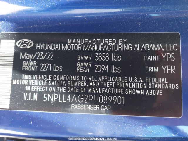 Photo 8 VIN: 5NPLL4AG2PH089901 - HYUNDAI ELANTRA 