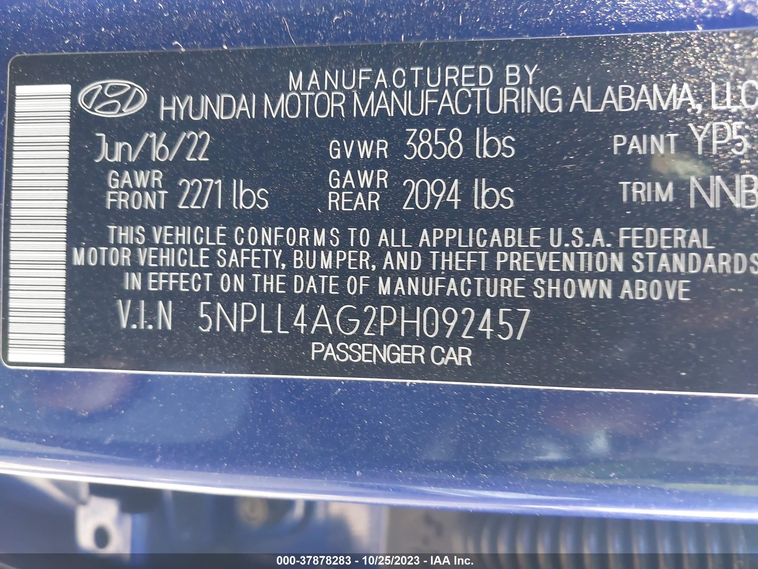 Photo 8 VIN: 5NPLL4AG2PH092457 - HYUNDAI ELANTRA 