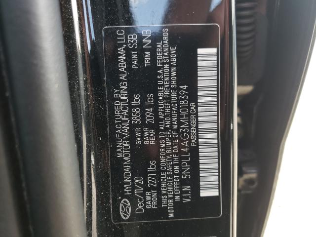 Photo 9 VIN: 5NPLL4AG3MH018394 - HYUNDAI ELANTRA SE 