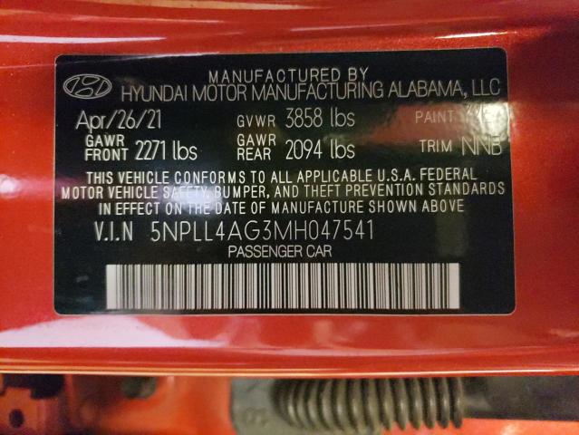 Photo 11 VIN: 5NPLL4AG3MH047541 - HYUNDAI ELANTRA 