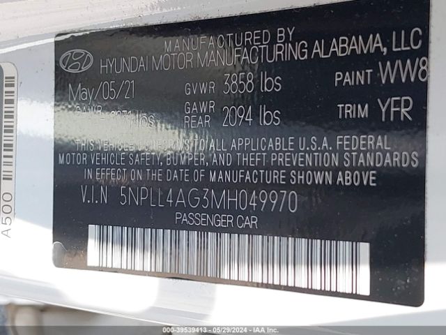 Photo 8 VIN: 5NPLL4AG3MH049970 - HYUNDAI ELANTRA 