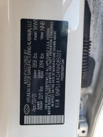 Photo 11 VIN: 5NPLL4AG4NH085023 - HYUNDAI ELANTRA SE 