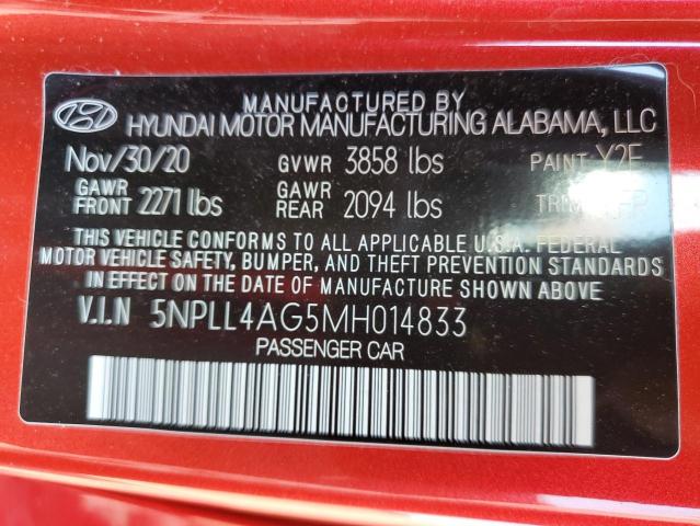 Photo 9 VIN: 5NPLL4AG5MH014833 - HYUNDAI ELANTRA SE 