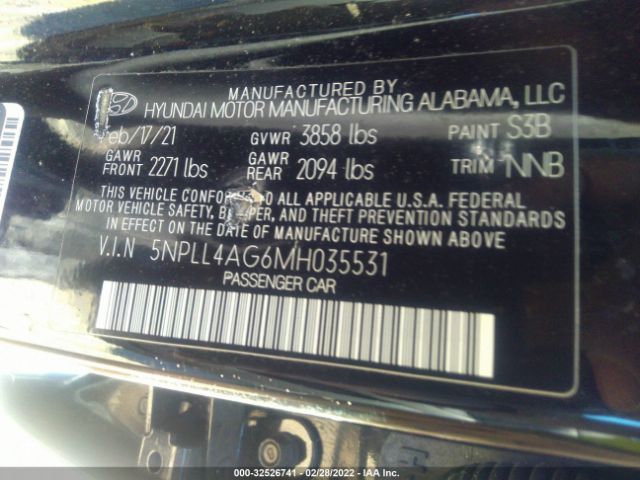 Photo 8 VIN: 5NPLL4AG6MH035531 - HYUNDAI ELANTRA 