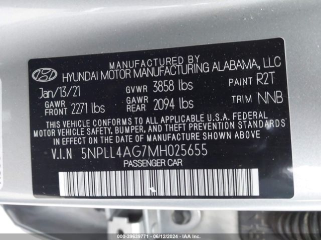 Photo 8 VIN: 5NPLL4AG7MH025655 - HYUNDAI ELANTRA 