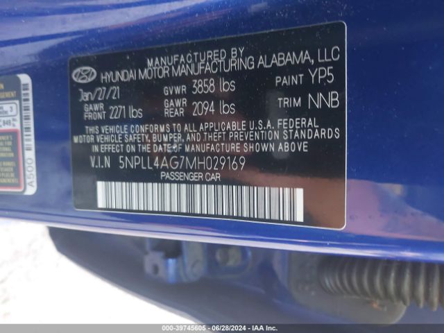 Photo 8 VIN: 5NPLL4AG7MH029169 - HYUNDAI ELANTRA 