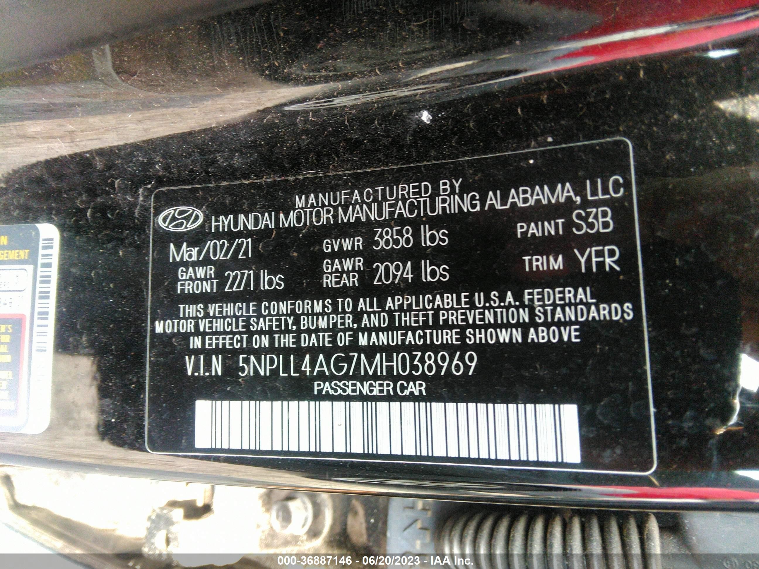 Photo 8 VIN: 5NPLL4AG7MH038969 - HYUNDAI ELANTRA 