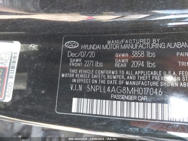 Photo 8 VIN: 5NPLL4AG8MH017046 - HYUNDAI ELANTRA 