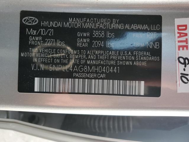 Photo 12 VIN: 5NPLL4AG8MH040441 - HYUNDAI ELANTRA SE 