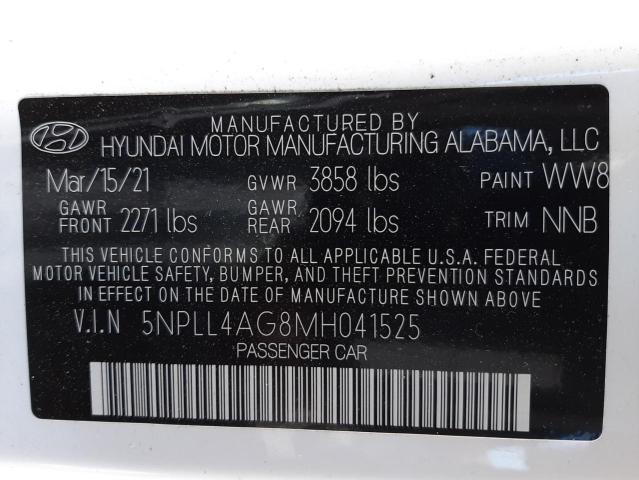 Photo 9 VIN: 5NPLL4AG8MH041525 - HYUNDAI ELANTRA SE 