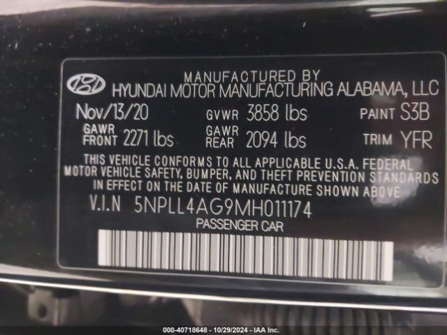 Photo 8 VIN: 5NPLL4AG9MH011174 - HYUNDAI ELANTRA 