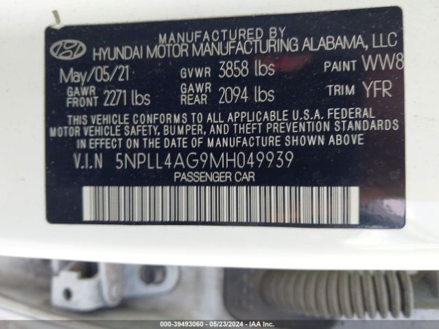 Photo 8 VIN: 5NPLL4AG9MH049939 - HYUNDAI ELANTRA 