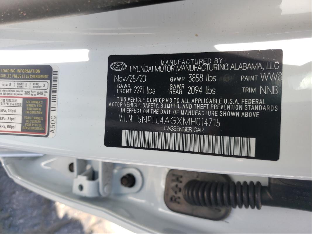 Photo 9 VIN: 5NPLL4AGXMH014715 - HYUNDAI ELANTRA SE 