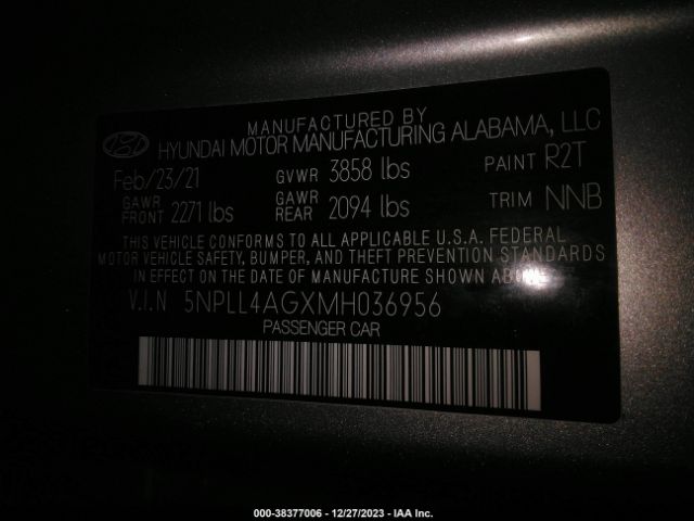 Photo 8 VIN: 5NPLL4AGXMH036956 - HYUNDAI ELANTRA 