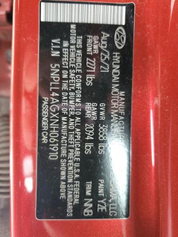 Photo 12 VIN: 5NPLL4AGXNH061910 - HYUNDAI ELANTRA 