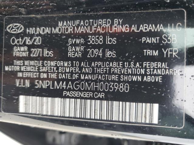 Photo 12 VIN: 5NPLM4AG0MH003980 - HYUNDAI ELANTRA SE 