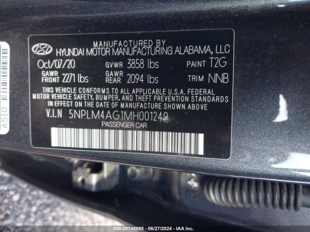 Photo 8 VIN: 5NPLM4AG1MH001249 - HYUNDAI ELANTRA 