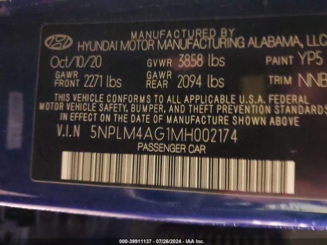 Photo 8 VIN: 5NPLM4AG1MH002174 - HYUNDAI ELANTRA 